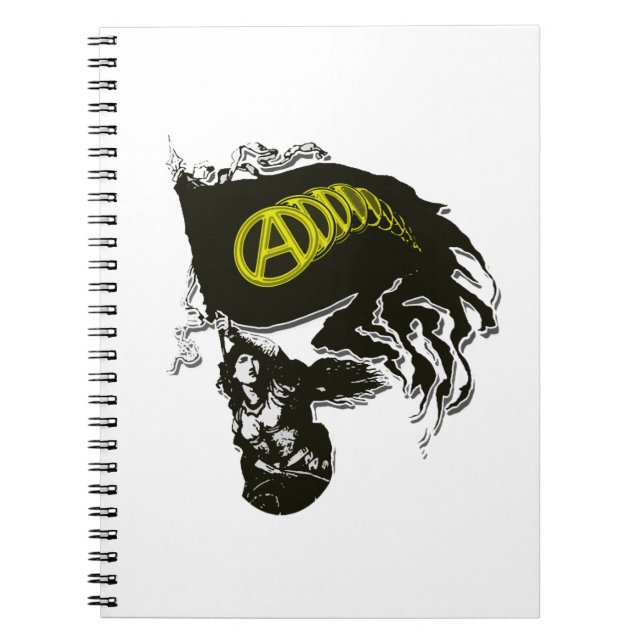 Anarcho Capitalist Tattered Flag with Lady Liberty Notebook (Front)