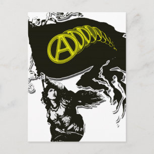 Anarcho Capitalist Tattered Flag with Lady Liberty Postcard