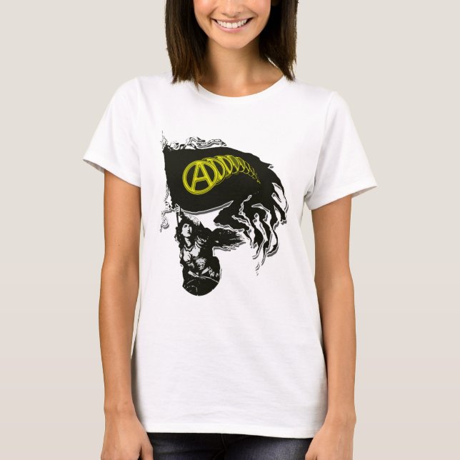 Anarcho Capitalist Tattered Flag with Lady Liberty T-Shirt (Front)