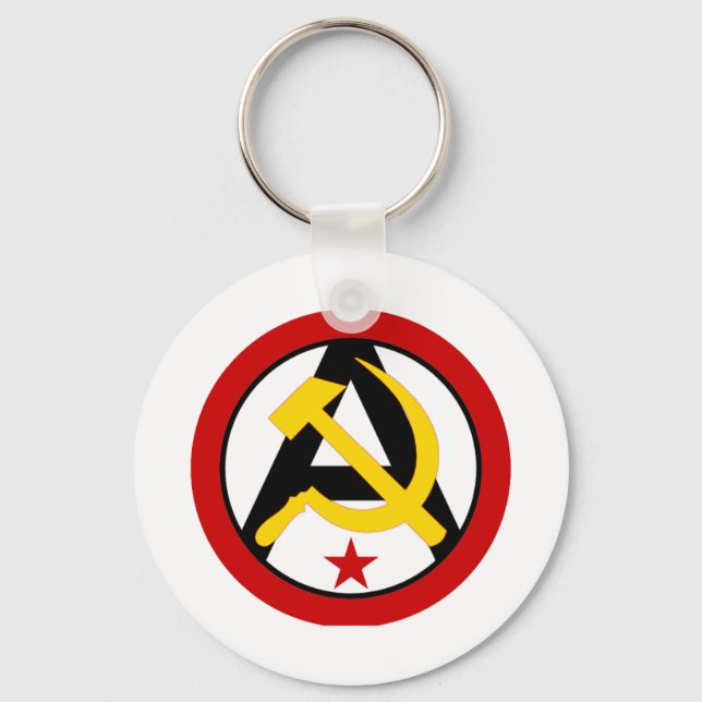 Anarcho-communist logo key ring (Front)