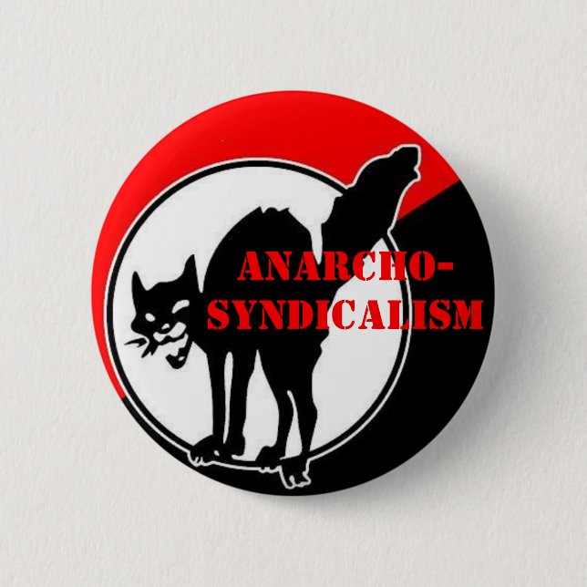 anarcho-syndicalism 6 cm round badge (Front)