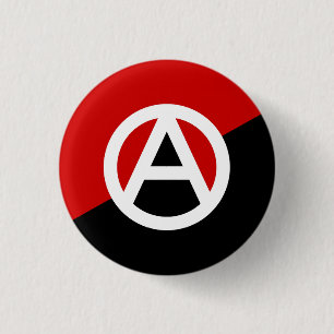 Anarcho-Syndicalism Symbol Button, Flag Design sm 3 Cm Round Badge