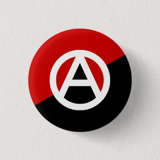 Anarcho-Syndicalism Symbol Button,  Flag Design sm 3 Cm Round Badge