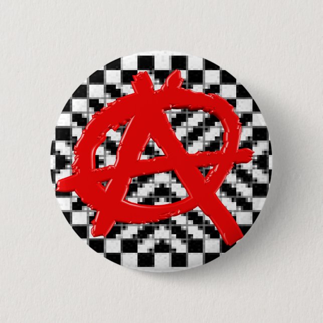 Anarchy chequered(red) Button (Front)