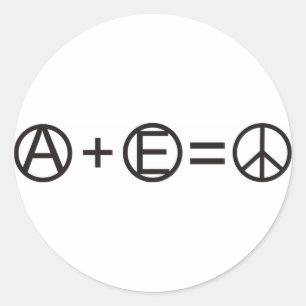 Anarchy + Equality = Peace Classic Round Sticker