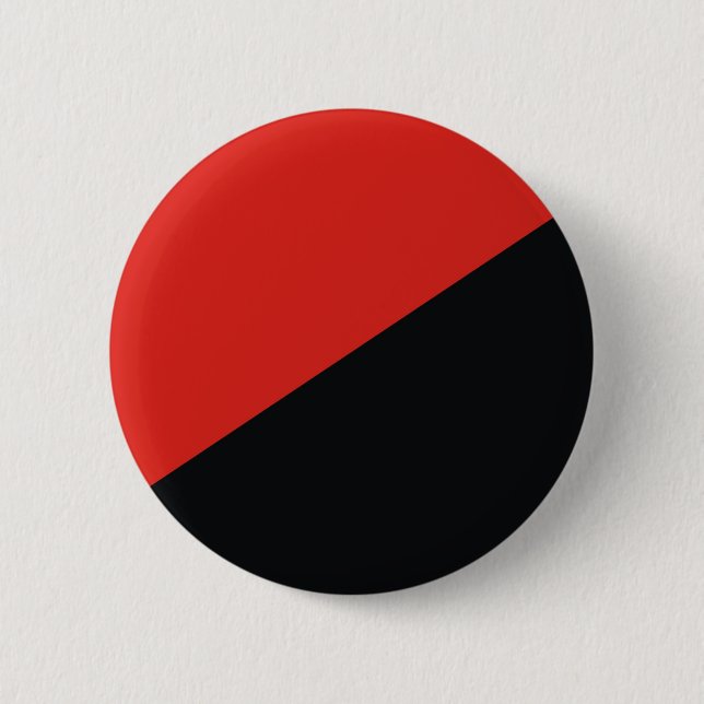 anarchy flag red black 6 cm round badge (Front)