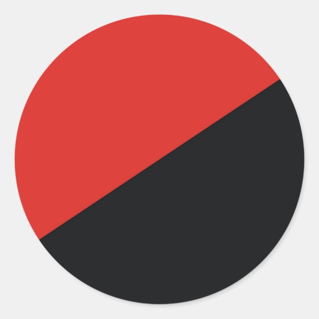 anarchy flag red black classic round sticker (Front)