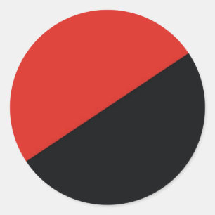 anarchy flag red black classic round sticker