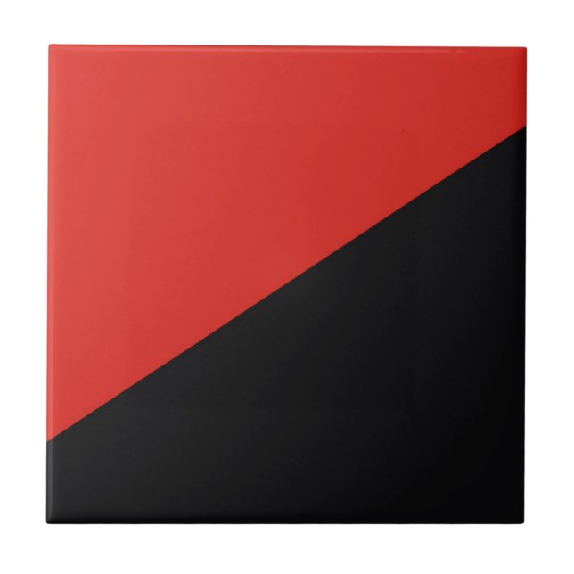 anarchy flag symbol punk communism socialism red b ceramic tile (Front)
