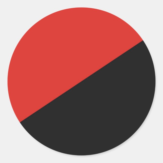 anarchy flag symbol punk communism socialism red b classic round sticker (Front)