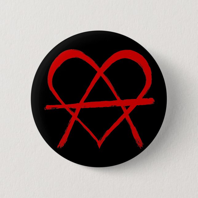 Anarchy Heart 6 Cm Round Badge (Front)