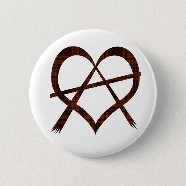 Anarchy Heart Symbol Button Badge (Front)