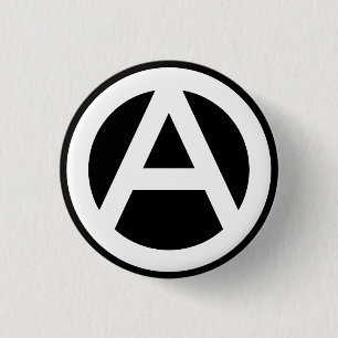 Anarchy icon Classic (black background) 3 Cm Round Badge