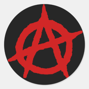 Anarchy in Red Classic Round Sticker