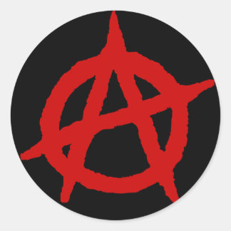 Anarchy in Red Classic Round Sticker