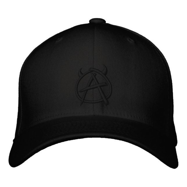 Anarchy Logo Black on Black Embroidered Hat (Front)