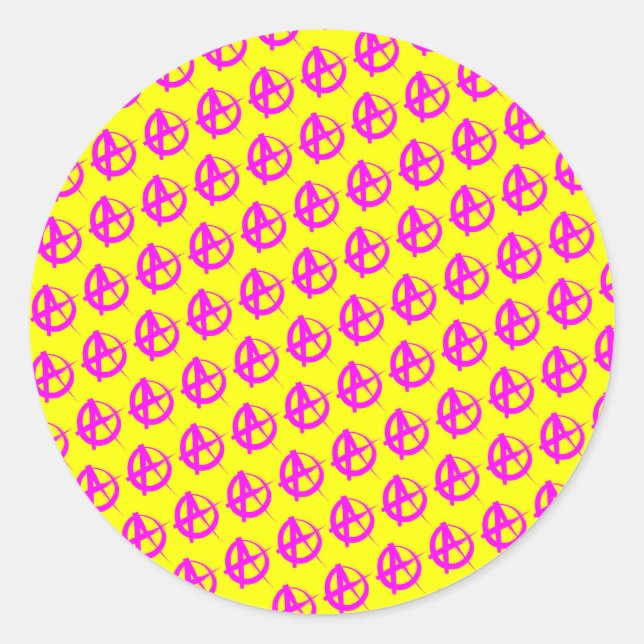 Anarchy Pattern Classic Round Sticker (Front)
