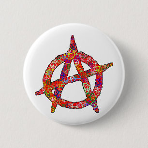 Anarchy Peace Plain 6 Cm Round Badge