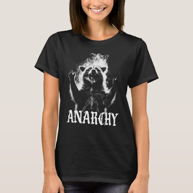 Anarchy Raccoon  Weird Oddly Specific Meme T-Shirt (Front)