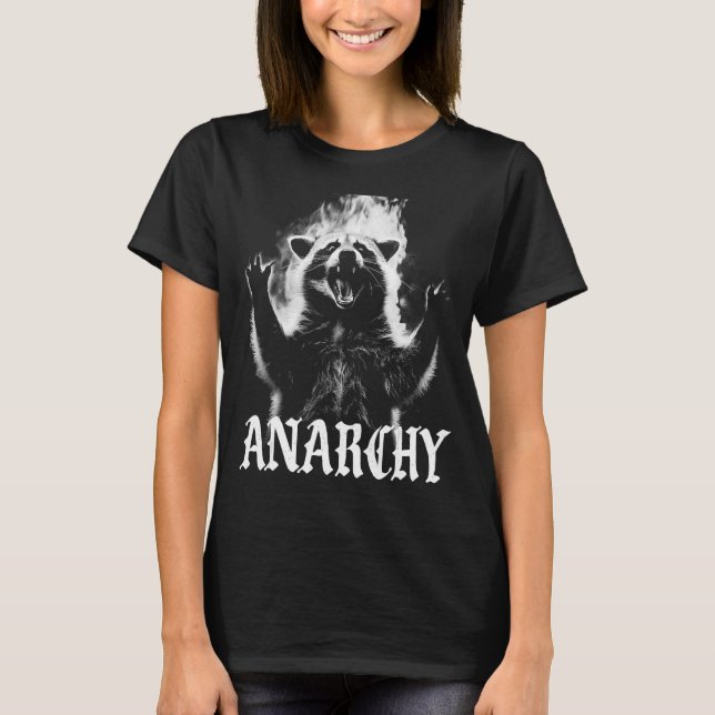 Anarchy Racoon  Weird Oddly Specific Meme T-Shirt (Front)