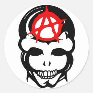 Anarchy Skull 3 Classic Round Sticker