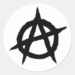 Anarchy symbol black punk music culture sign chaos classic round sticker