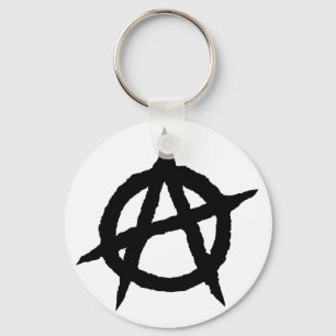 Anarchy symbol black punk music culture sign chaos key ring