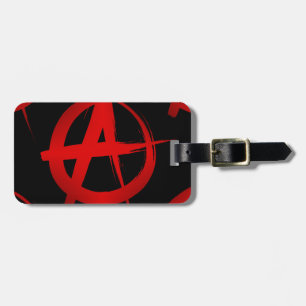 Anarchy symbol luggage tag