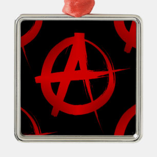 Anarchy symbol metal ornament