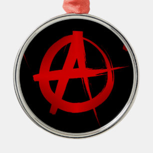 Anarchy symbol metal tree decoration