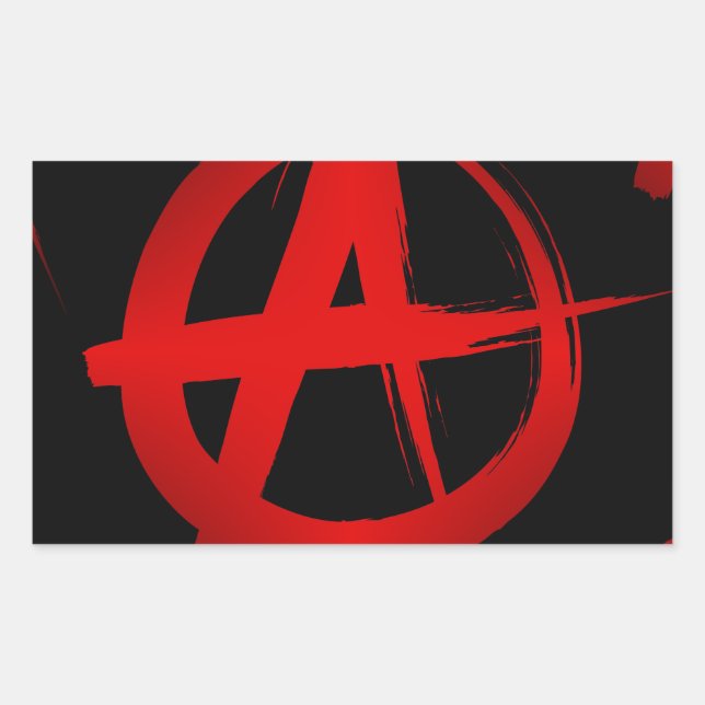 Anarchy symbol rectangular sticker (Front)