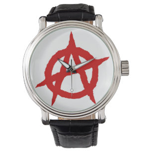 Anarchy symbol red punk music culture sign chaos p watch