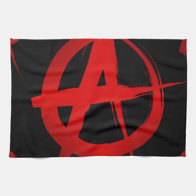 Anarchy symbol tea towel (Horizontal)