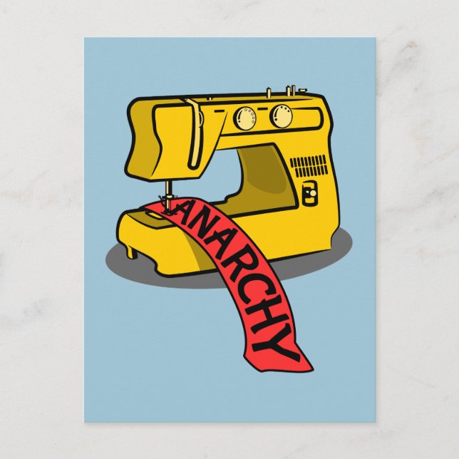 Anarchy Yellow Sewing Machine Postcard (Front)