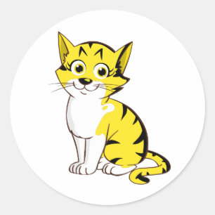 Anarkitty - Black and Yellow Cat Classic Round Sticker