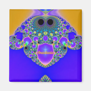 ANASTASIA~ Abstract Pattern ~ Blue Purple Yellow ~ Magnet