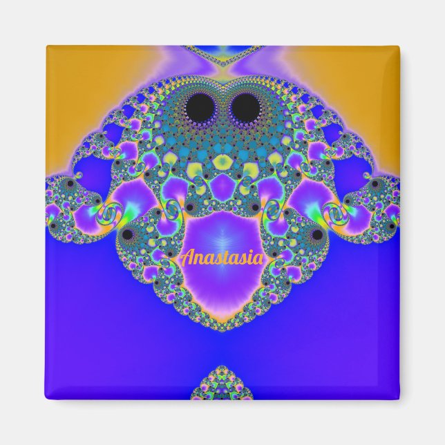 ANASTASIA~ Abstract Pattern ~ Blue Purple Yellow ~ Magnet (Front)
