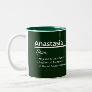 Anastasia Girl Name Definition Personalized Two-Tone Coffee Mug