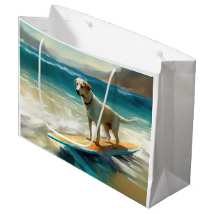 Anatolian Shepherd Beach Surfing Painting  Large Gift Bag
