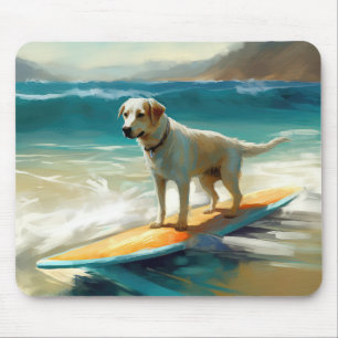 Anatolian Shepherd Beach Surfing Painting  Mouse Pad