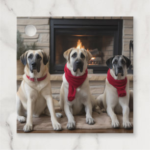 Anatolian Shepherd  by the Fireplace Christmas Favour Tags