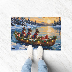 Anatolian Shepherd Christmas Boat Holiday Doormat