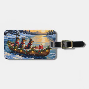Anatolian Shepherd Christmas Boat Holiday Luggage Tag