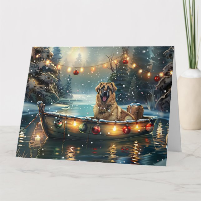 Anatolian Shepherd Christmas Festive Voyage Card (Front)
