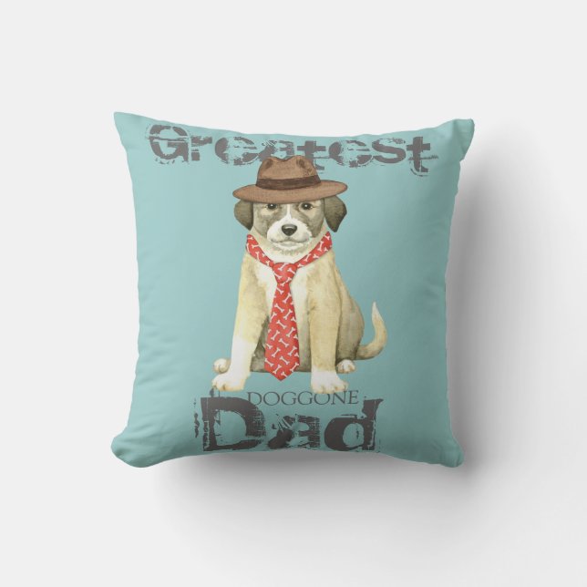 Anatolian Shepherd Dad Throw Pillow (Front)