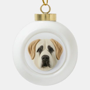 Anatolian Shepherd Dog 3D Inspired Ceramic Ball Christmas Ornament