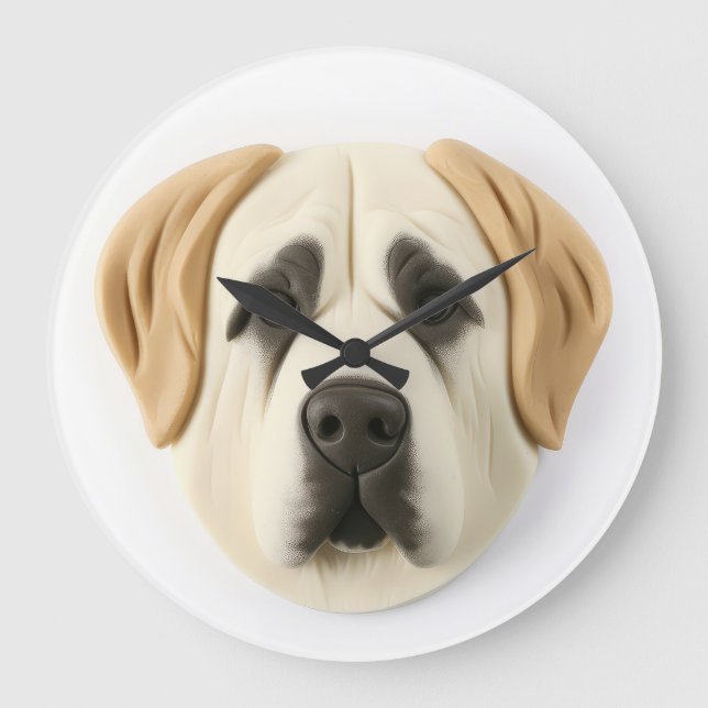 Anatolian Shepherd Dog 3D Inspired Large Clock (Front)