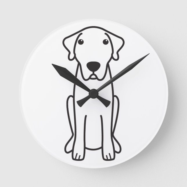Anatolian Shepherd Dog Cartoon Round Clock (Front)