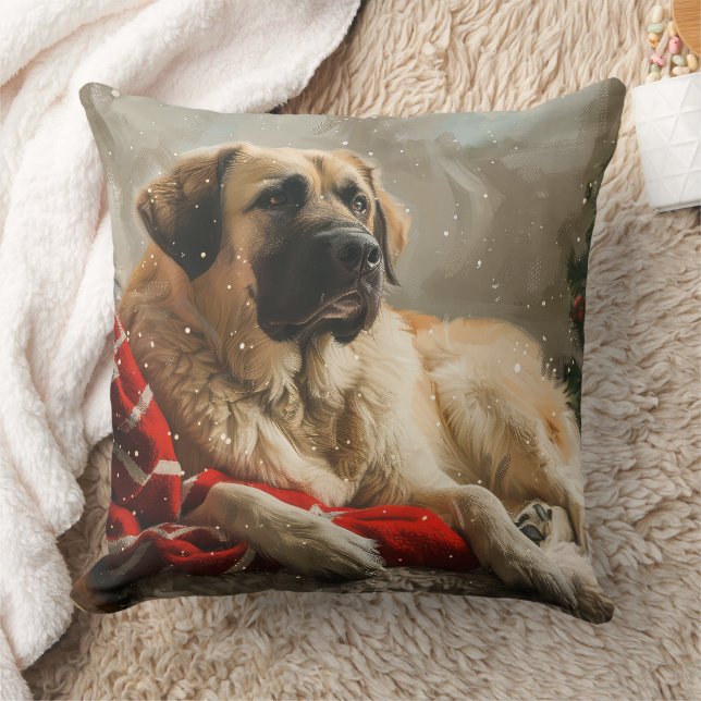 Anatolian Shepherd Dog Christmas Festive Cushion (Blanket)