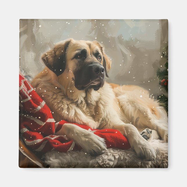 Anatolian Shepherd Dog Christmas Festive Magnet (Front)